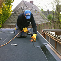 dakbedekking plat dak met bitumen traditionele wijze van dakdekken moderne materiaal prima dakbedekking
